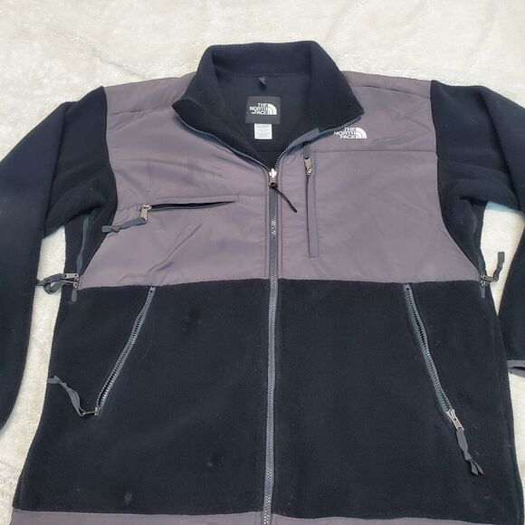 The North Face Gray Black Denali Fleece‎ Polartec Vented Full Zip Jacket Men XL - Picture 1 of 10